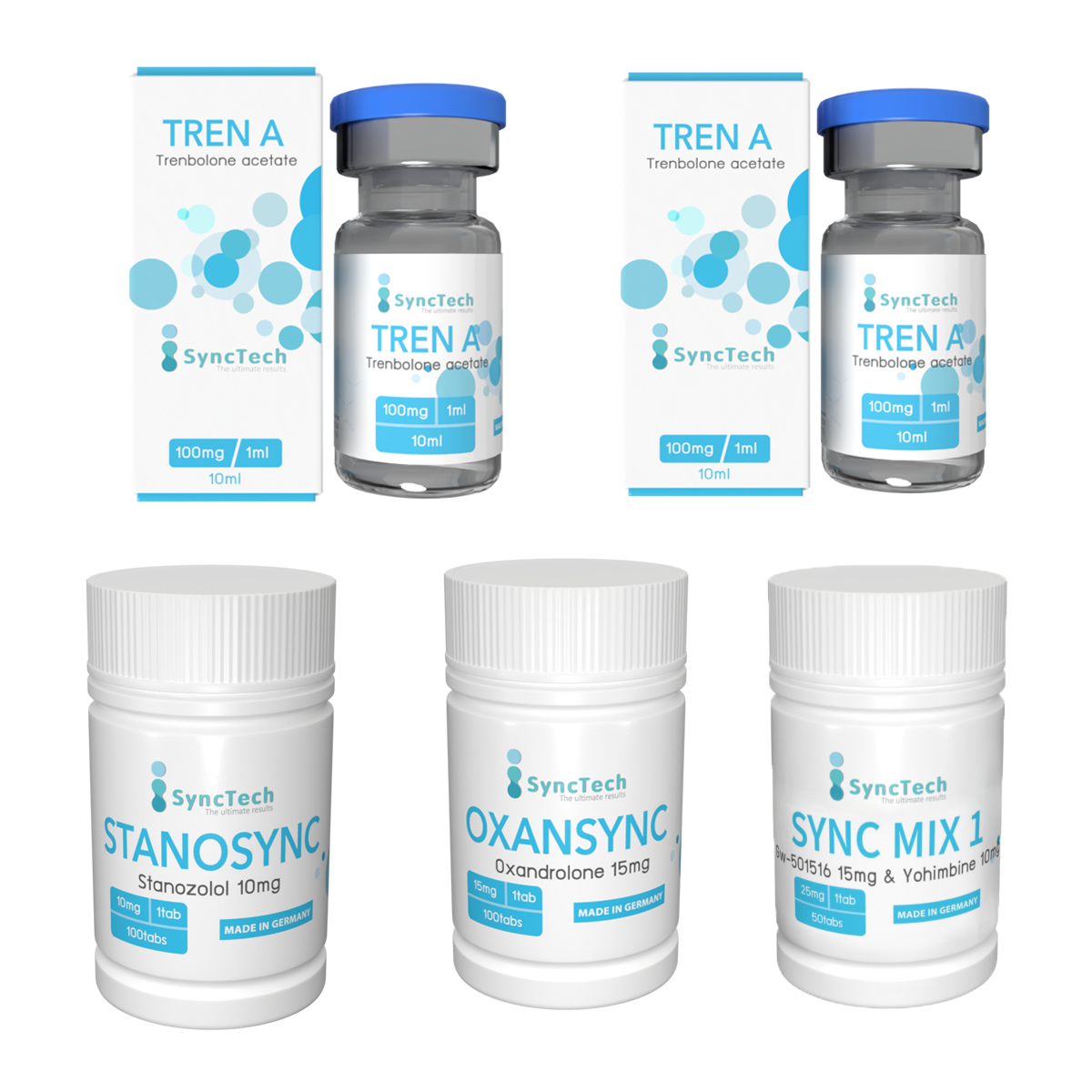 Cutting Set (Tren Ax2, Stano, Anavar, Cardarine&Yohimbine)