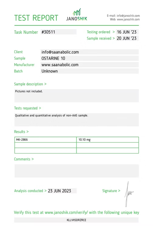 Ostrarine 10mg/100tabs (SAanabolic)